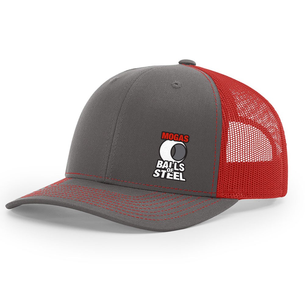 Balls of Steel Richardson Mesh Back Trucker Hat - Charcoal/Red
